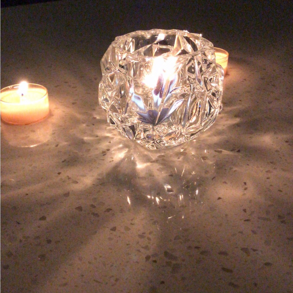 Tiffany Crystal Glass Candle Holder - Clear